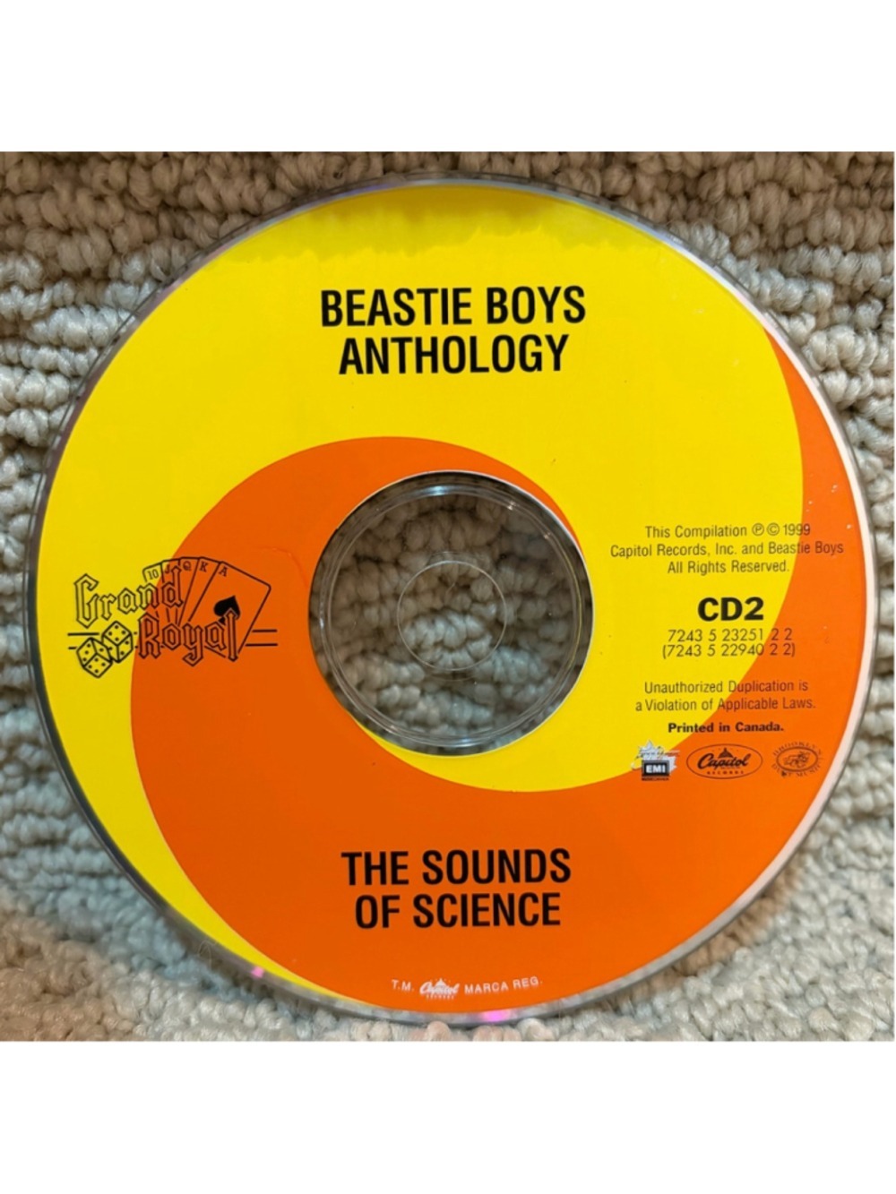 Beastie Boys Anthology The Sounds of Science CD2 Yellow Orange One Size